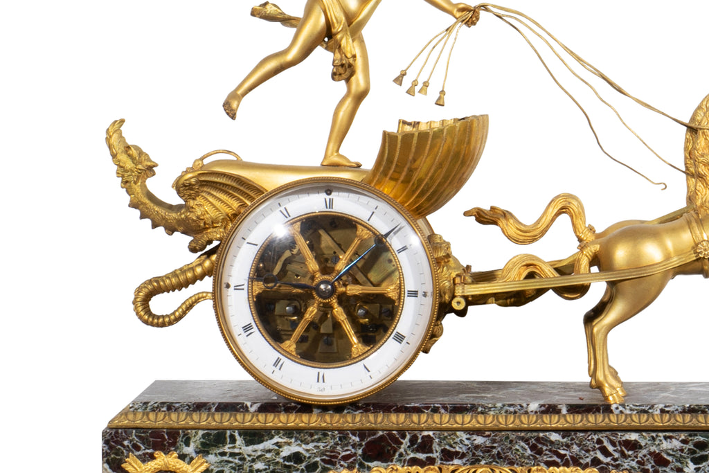 FRENCH ORMOLU MOUNTED FIGURAL CHARIOT CLOCK