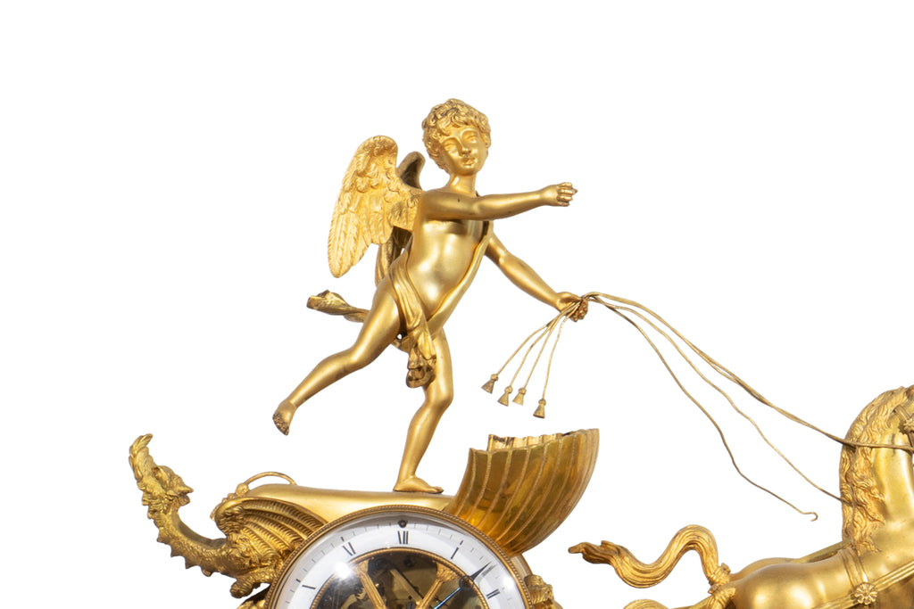 FRENCH ORMOLU MOUNTED FIGURAL CHARIOT CLOCK