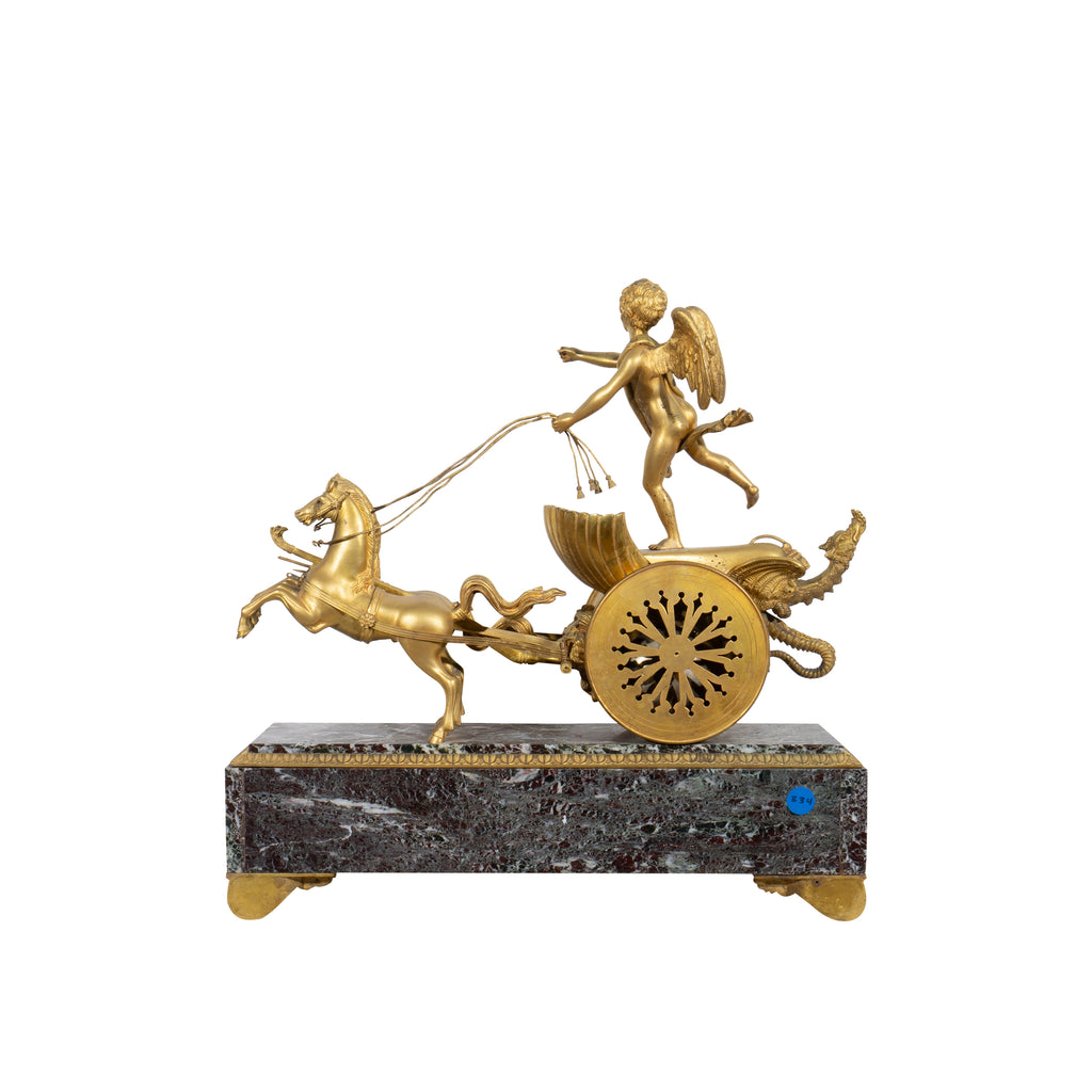 FRENCH ORMOLU MOUNTED FIGURAL CHARIOT CLOCK