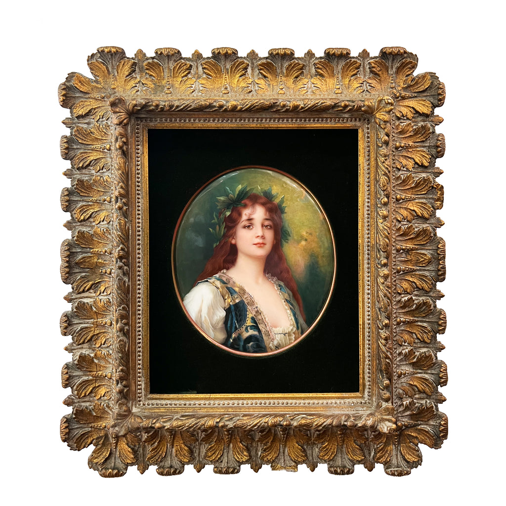 A BERLIN KPM PORCELAIN PLAQUE TITLED CLEMENTINE, AFTER CONRAD KIESEL (1846-1861)