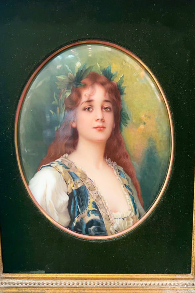 A BERLIN KPM PORCELAIN PLAQUE TITLED CLEMENTINE, AFTER CONRAD KIESEL (1846-1861)