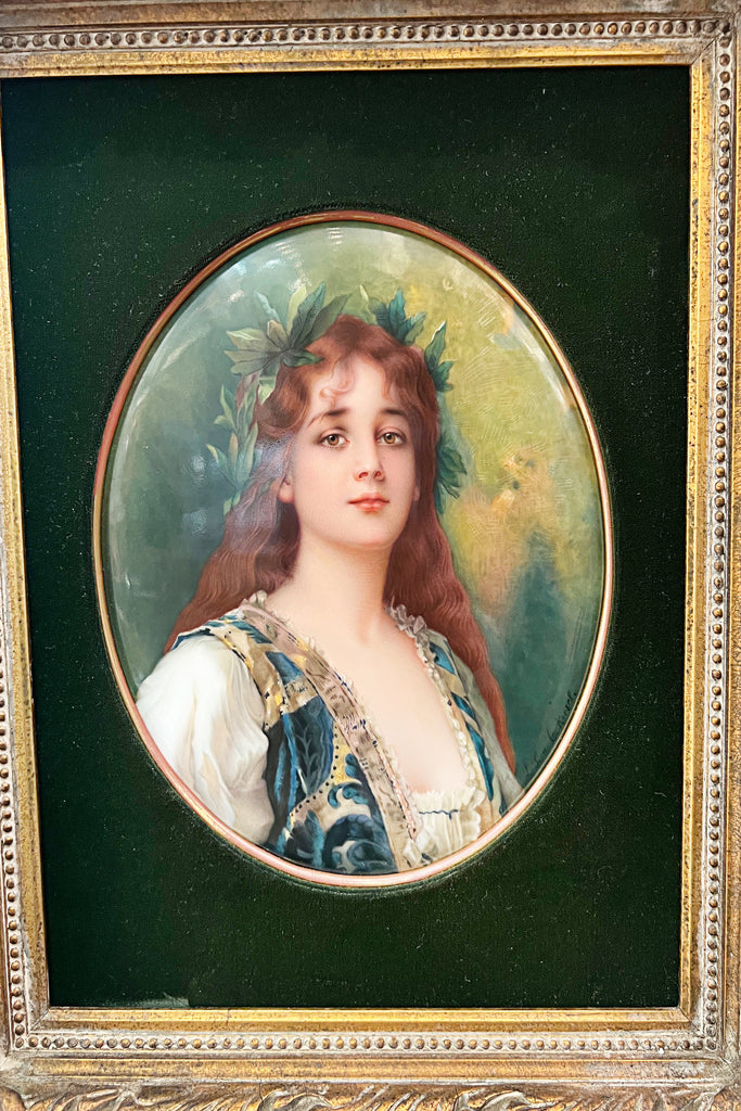 A BERLIN KPM PORCELAIN PLAQUE TITLED CLEMENTINE, AFTER CONRAD KIESEL (1846-1861)