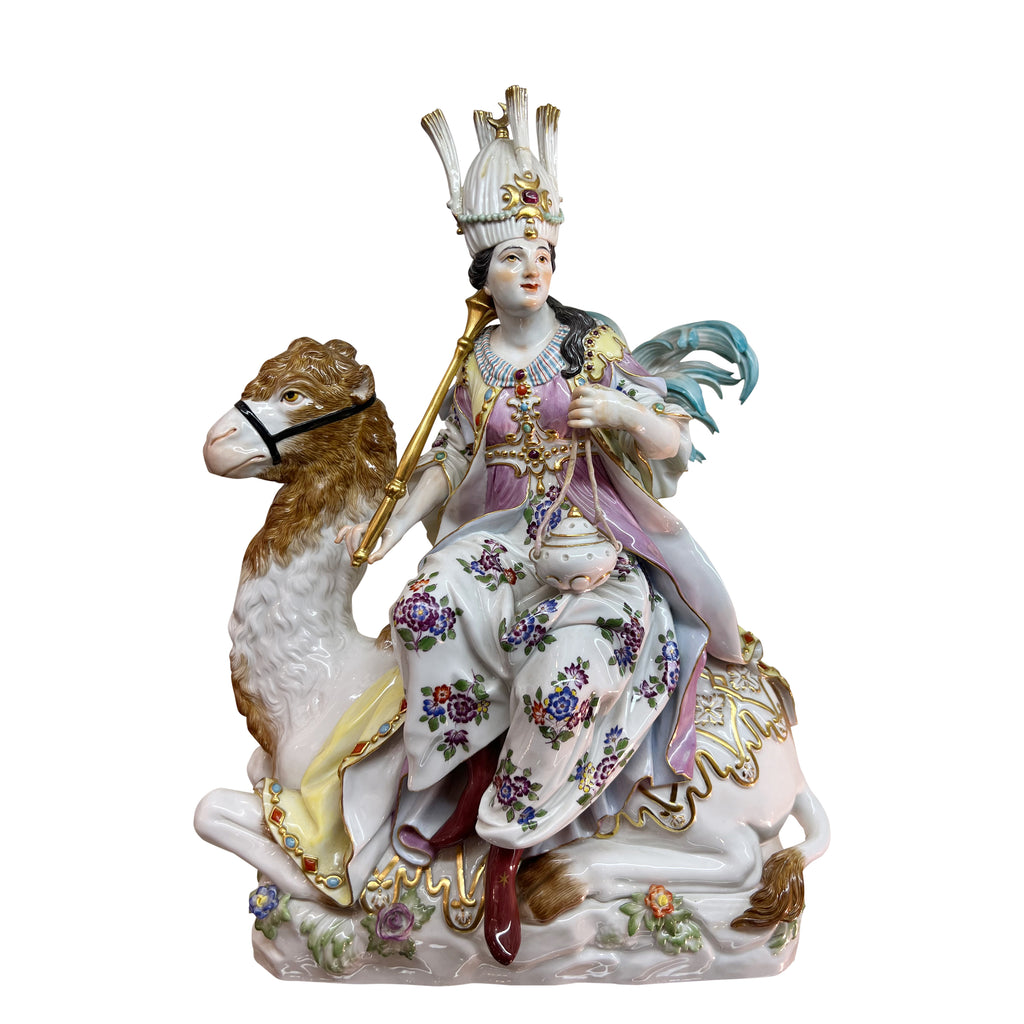 AN ANTIQUE MEISSEN PORCELAIN GROUP ALLEGORICAL OF THE 'FOUR CONTINENTS'