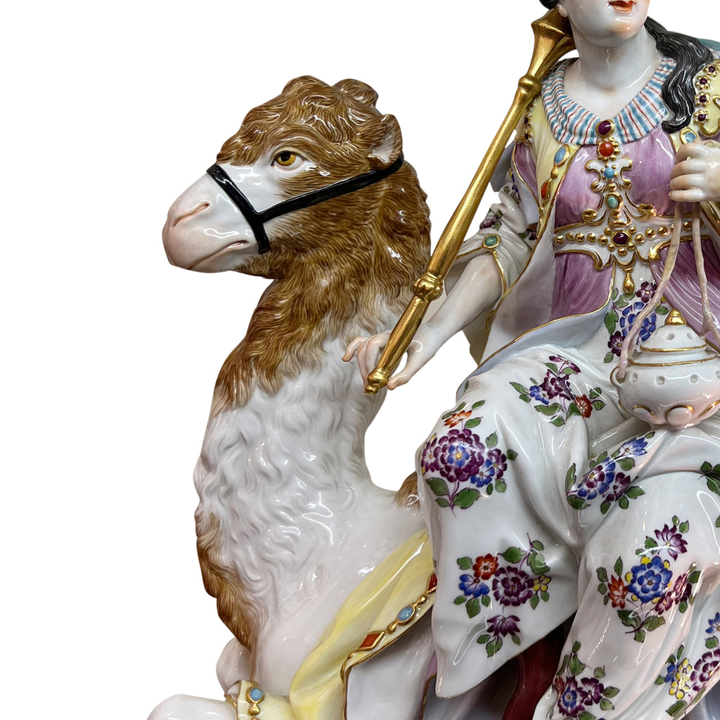 AN ANTIQUE MEISSEN PORCELAIN GROUP ALLEGORICAL OF THE 'FOUR CONTINENTS'