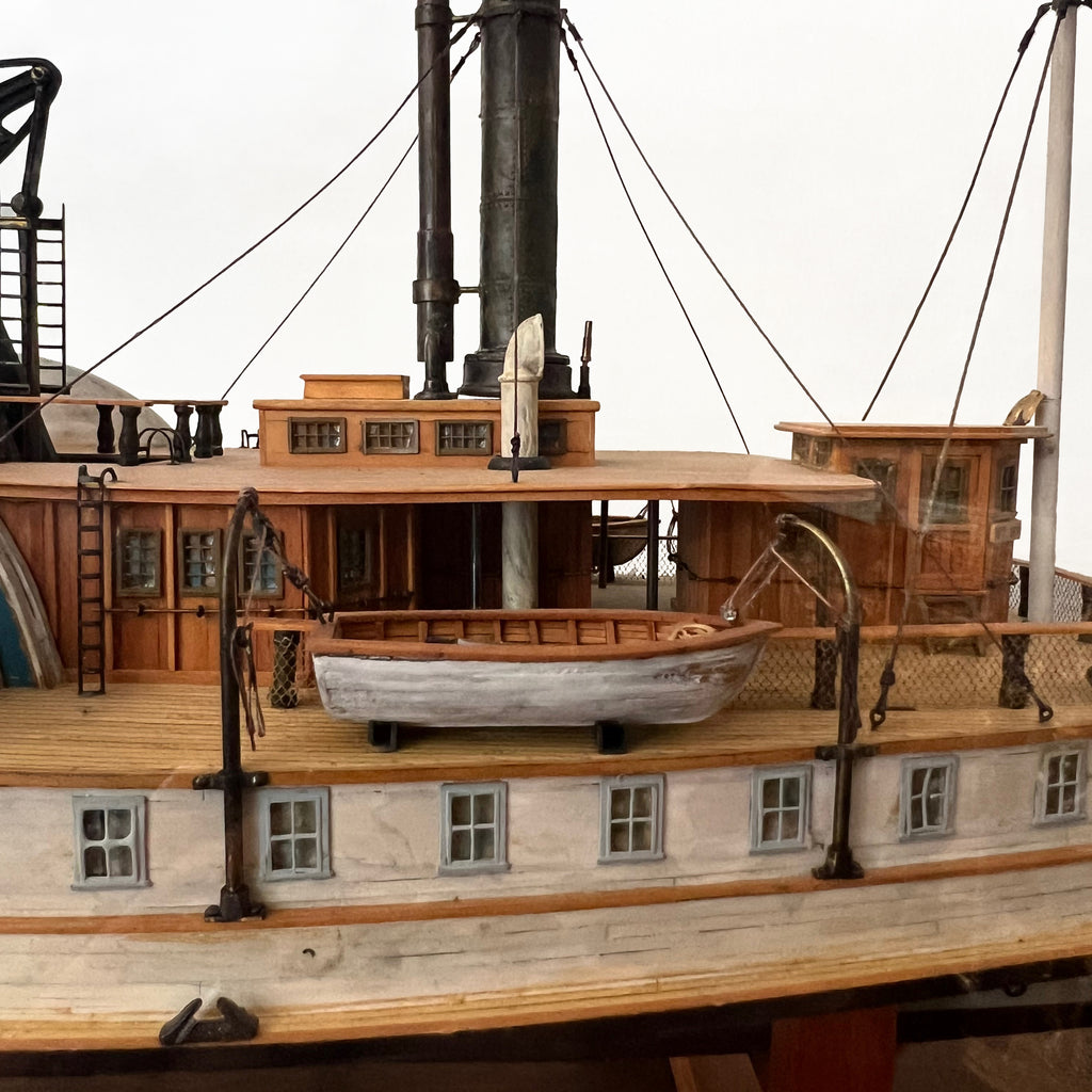 A Polychrome Ship Model of the Paddle Steam Mount Washington, by Fred Nagel 1988