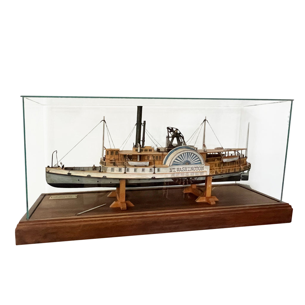 A Polychrome Ship Model of the Paddle Steam Mount Washington, by Fred Nagel 1988