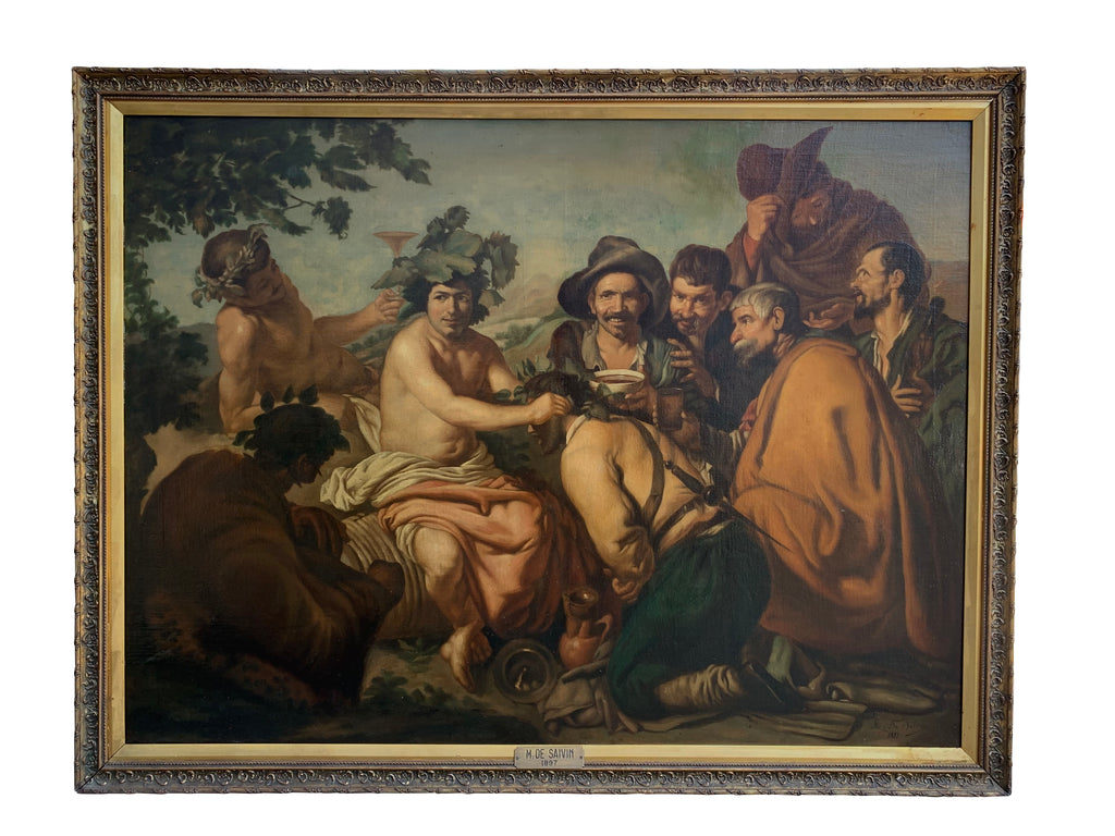 THE TRIUMPH OF BACCHUS AFTER VELAZQUES OIL ON CANVAS