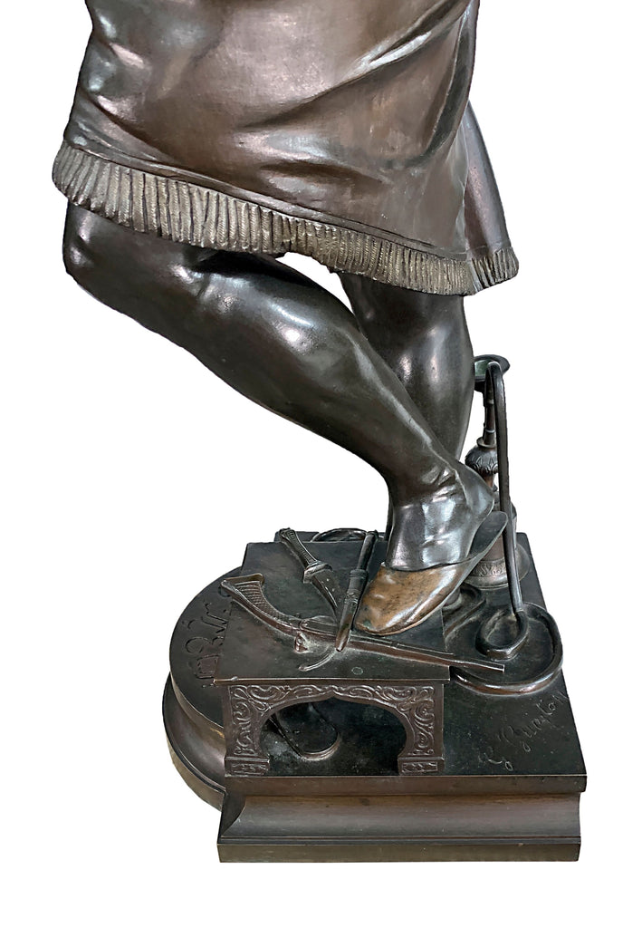 FRENCH BRONZE SCULPTURE 'LE MARCHAND D'ARMES TURC' BY G. GUEYTON