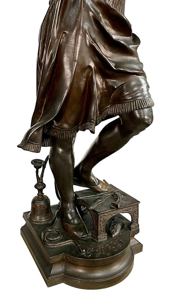 FRENCH BRONZE SCULPTURE 'LE MARCHAND D'ARMES TURC' BY G. GUEYTON