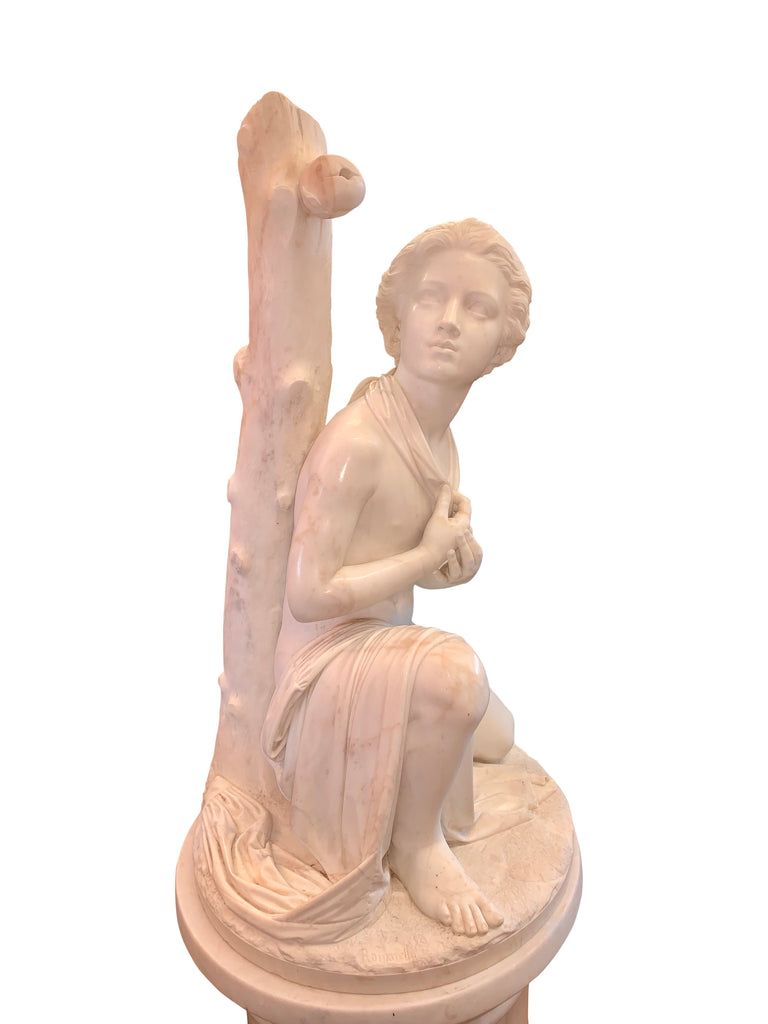 AN ITALIAN MARBLE FIGURE OF THE 'SONOF WILLIAM TELL' BY PASQUALE ROMANELLI