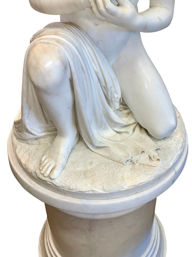 AN ITALIAN MARBLE FIGURE OF THE 'SONOF WILLIAM TELL' BY PASQUALE ROMANELLI