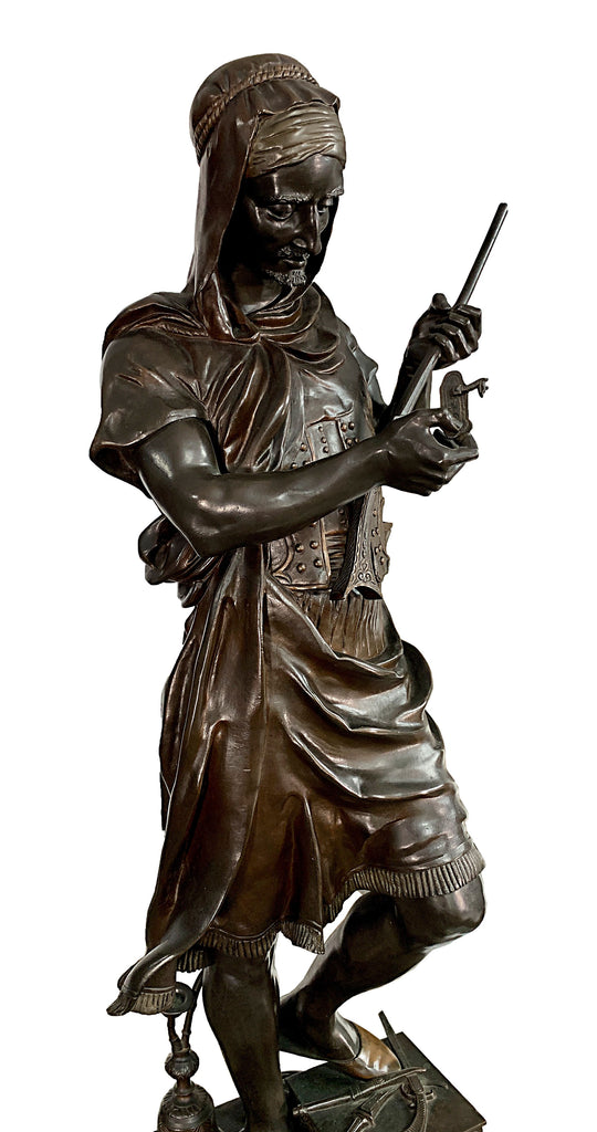 FRENCH BRONZE SCULPTURE 'LE MARCHAND D'ARMES TURC' BY G. GUEYTON