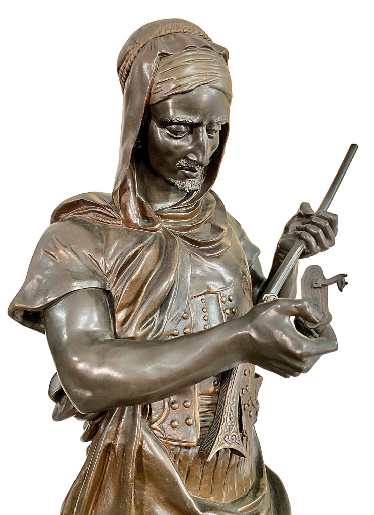 FRENCH BRONZE SCULPTURE 'LE MARCHAND D'ARMES TURC' BY G. GUEYTON